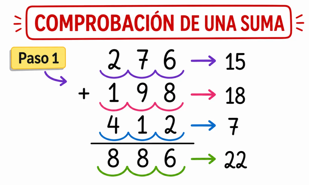Comprobar una suma: métodos y ejercicios explicados paso a paso