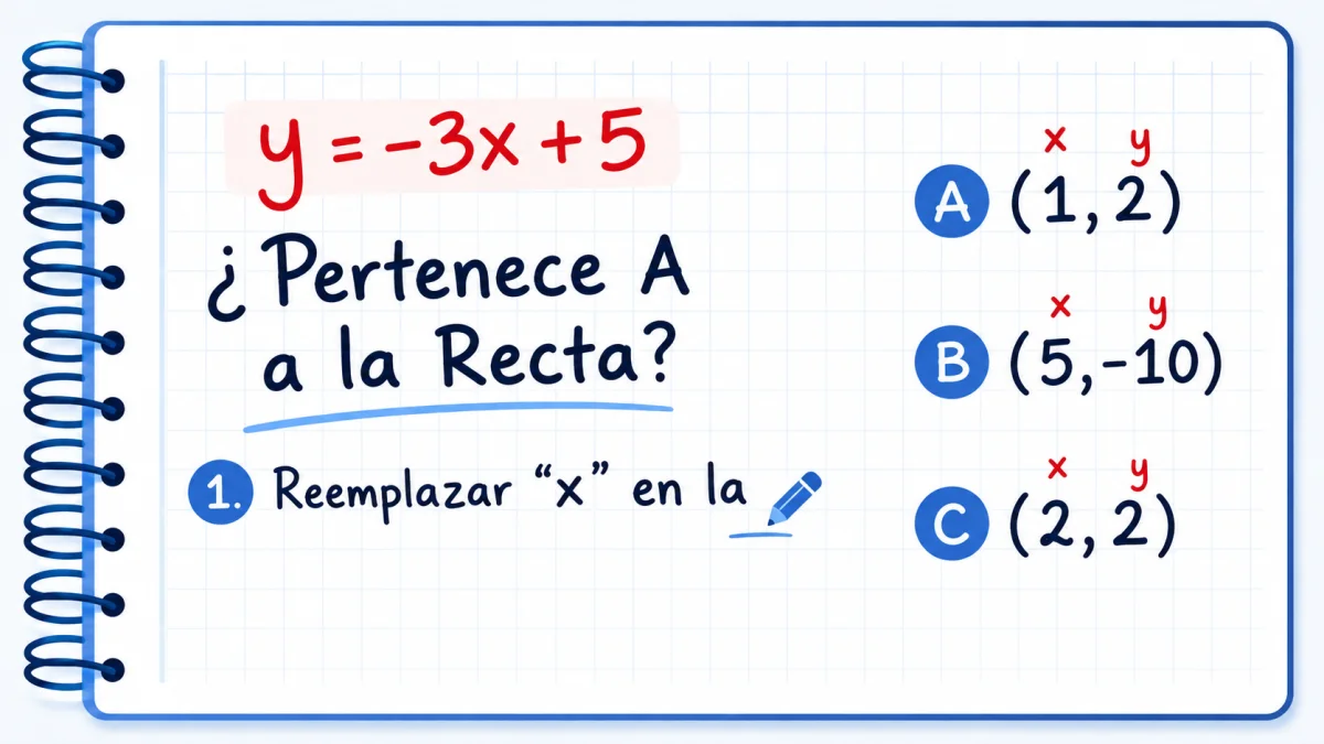 Comprobar si un punto pertenece a una recta: método y ejemplos