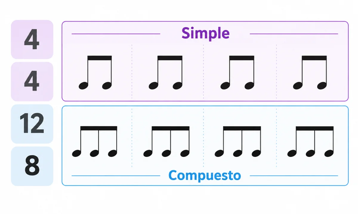 Qué son los compases simples y compuestos