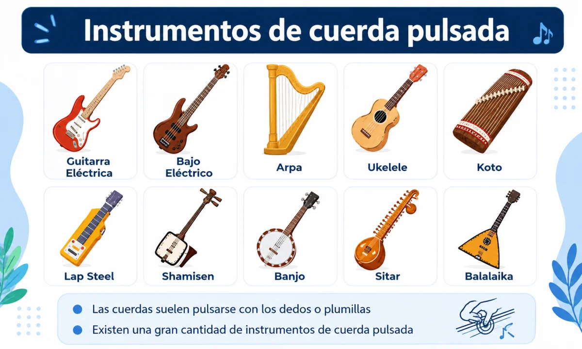 Nombres de los instrumentos de cuerda: tipos y características