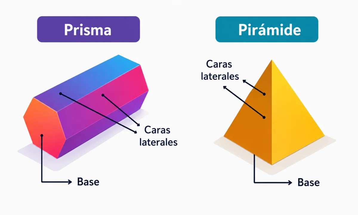 Diferencias entre prismas y pirámides
