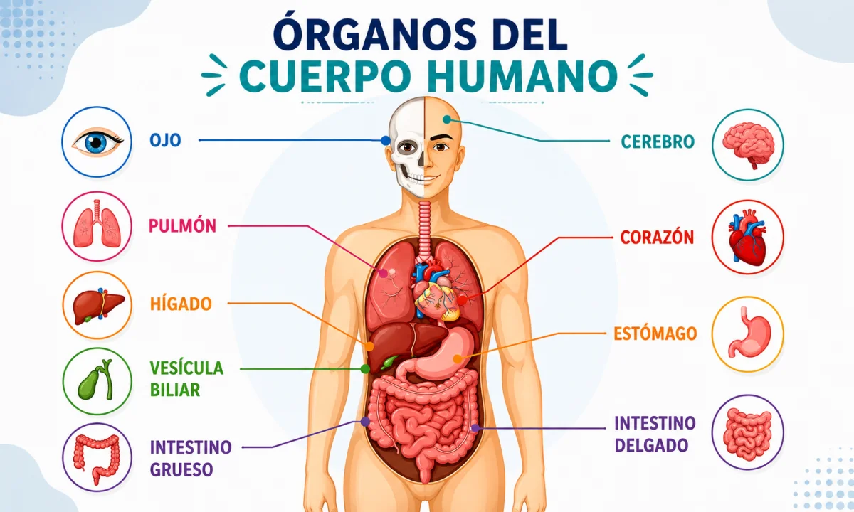 Órganos internos del cuerpo humano: lista completa y funciones principales