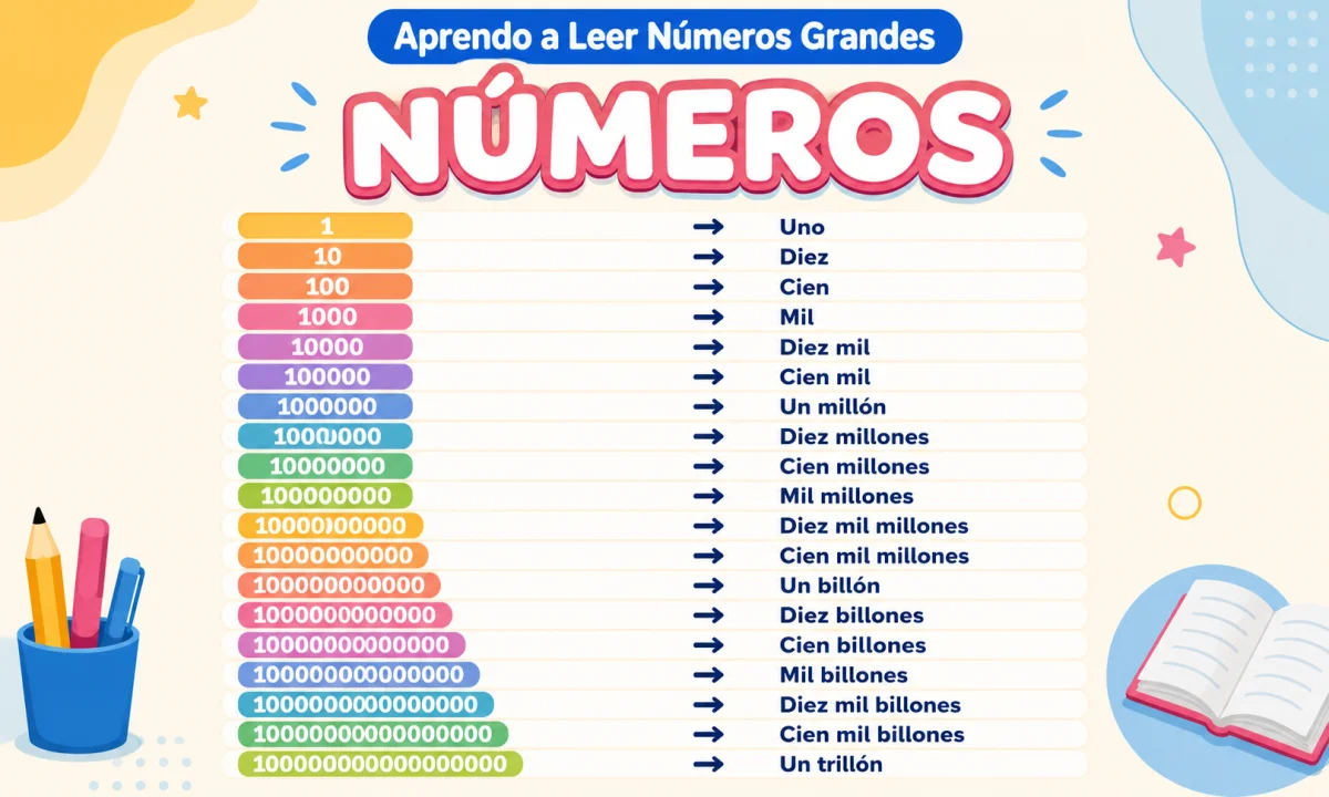 Aprender los números hasta 1 billón: cómo escribirlos y leerlos