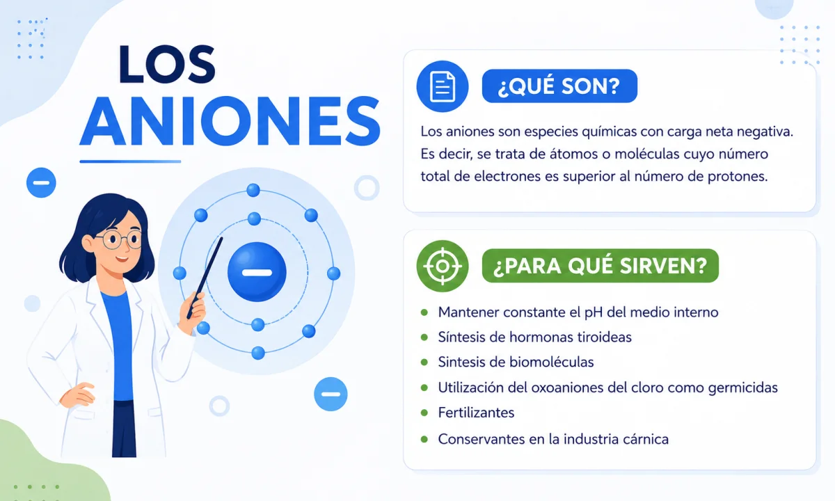 Qué son los aniones y para qué sirven: funciones y aplicaciones