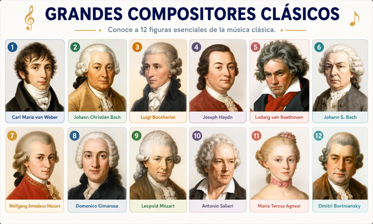 Compositores del clasicismo musical: autores y obras principales