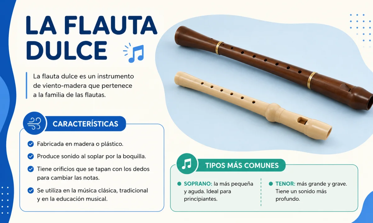 Flauta dulce: características e historia del instrumento
