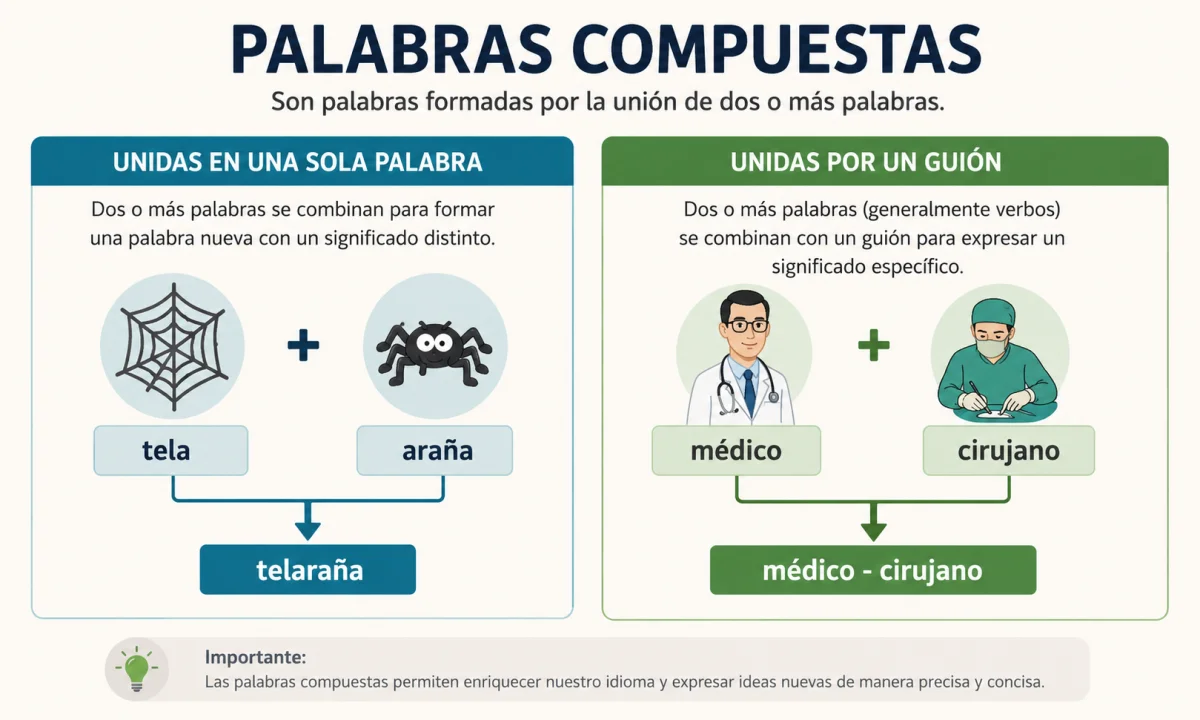 Reglas de las palabras compuestas: formación, acentuación, plural y separación