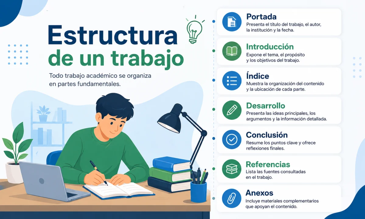 Partes de un trabajo: explicación y ejemplos