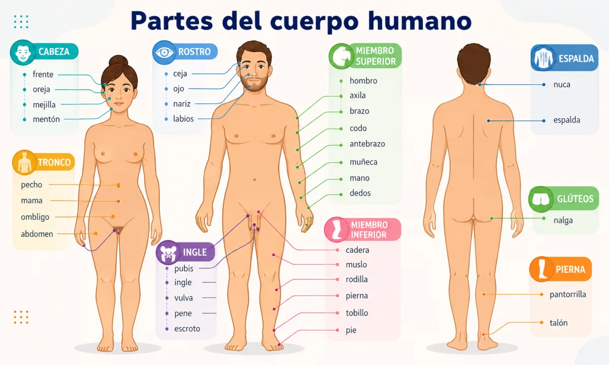 Cuáles son las partes del cuerpo humano y cómo se organizan