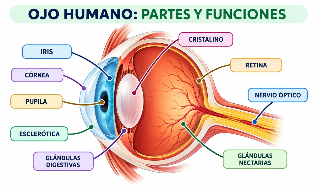 Partes del ojo y sus funciones - Explicación para niños