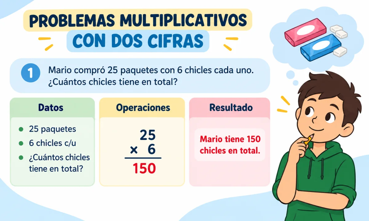 Problemas de multiplicaciones de dos cifras: cómo resolverlos paso a paso