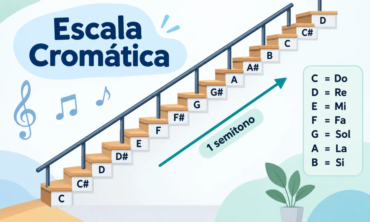 Qué es la escala cromática musical y cómo se forma