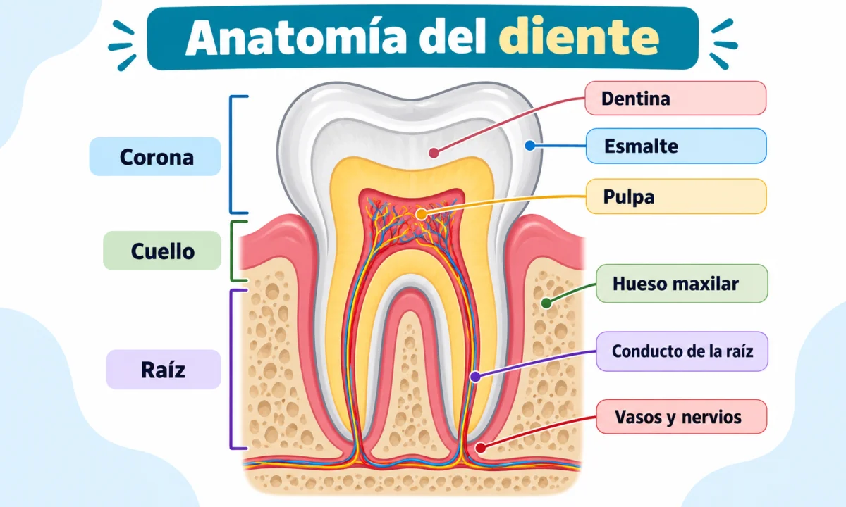 ¿Cuáles son las partes de los dientes? Estructura y funciones