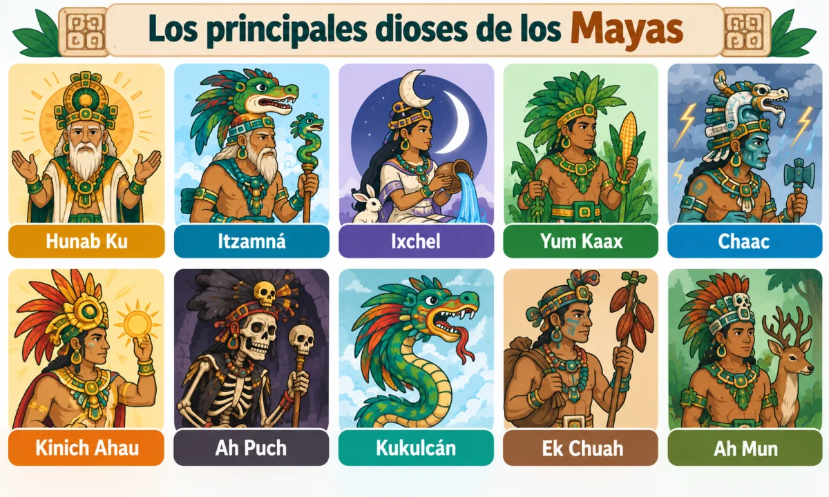 Los principales dioses de los Mayas - Resumen corto y claro