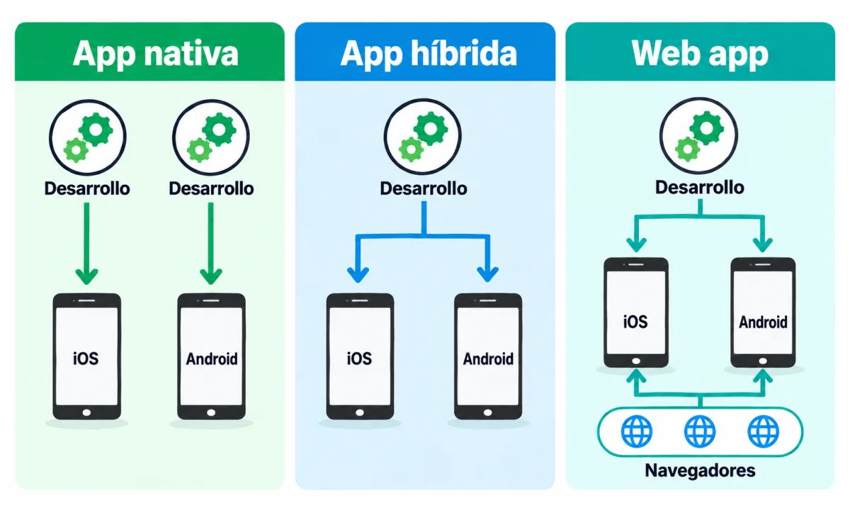 Diferencia entre aplicación nativa, web y multiplataforma