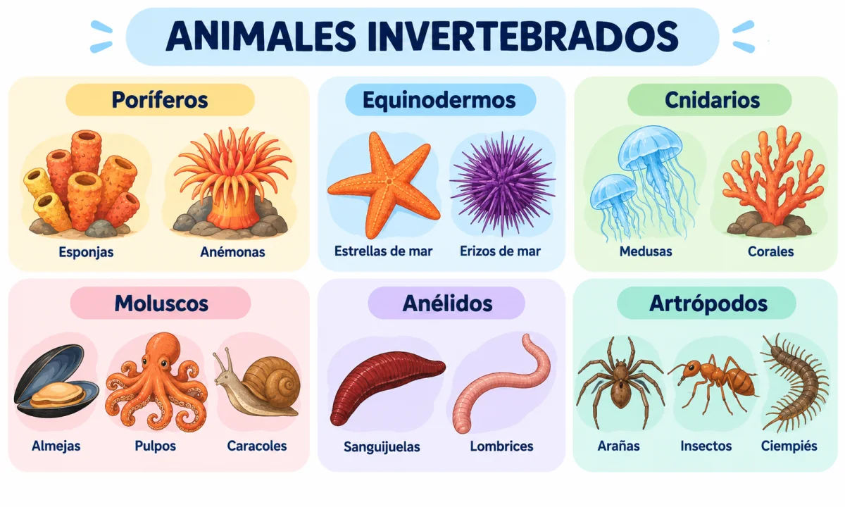 Animales invertebrados: características, clasificación y ejemplos