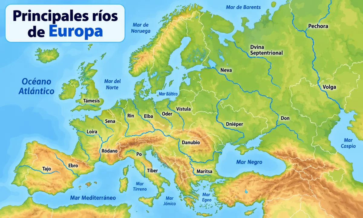 Los principales ríos de Europa: listado para estudiar y localizar