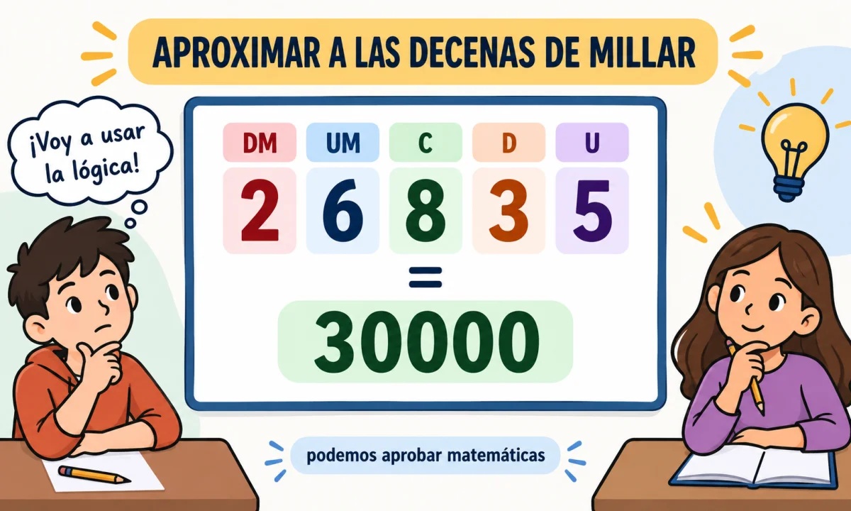 Aproximar a las decenas de millar: explicación, ejemplos y ejercicios