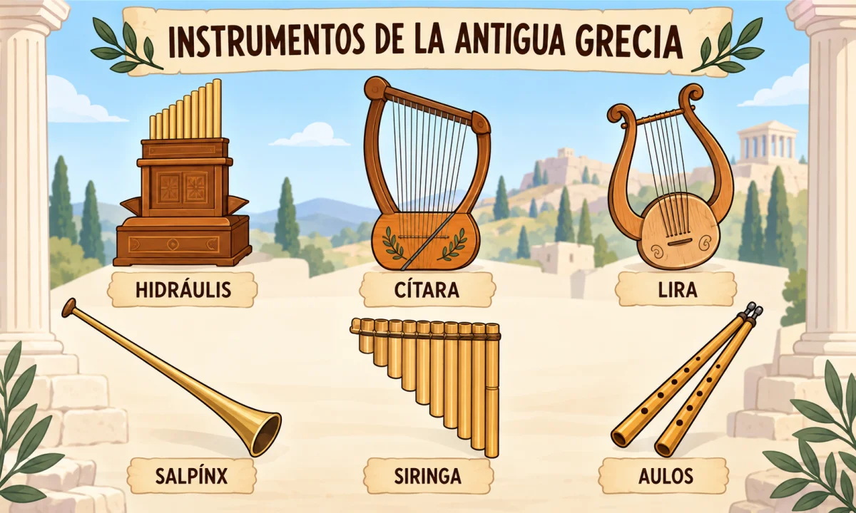 Instrumentos de la Antigua Grecia: tipos y características