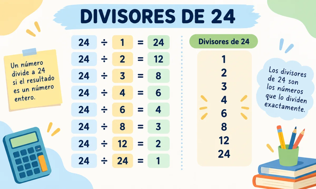 Divisores de 24: lista y ejemplos