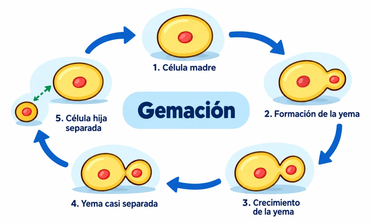 Gemación: definición, proceso y ejemplos