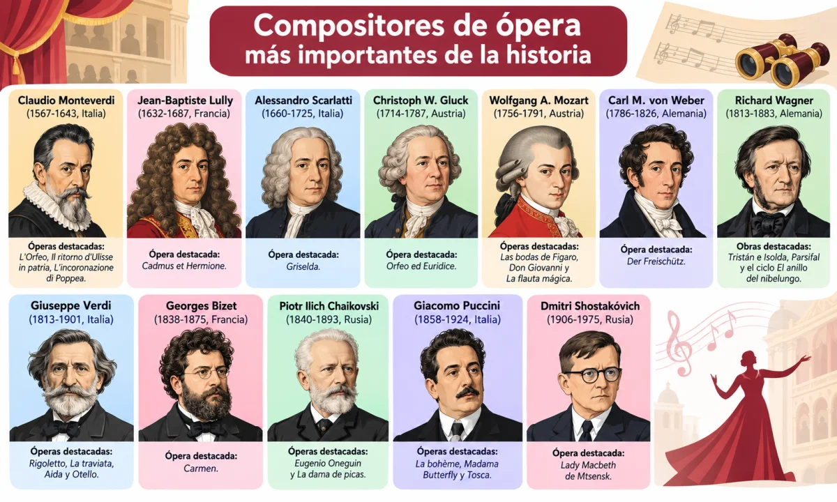 Compositores de ópera más importantes de la historia