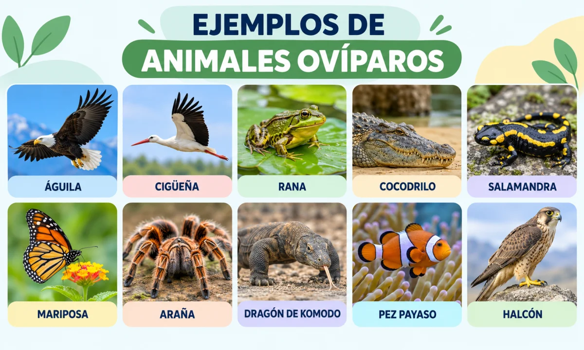 Ejemplos de animales ovíparos para niños: aves, reptiles y otros animales