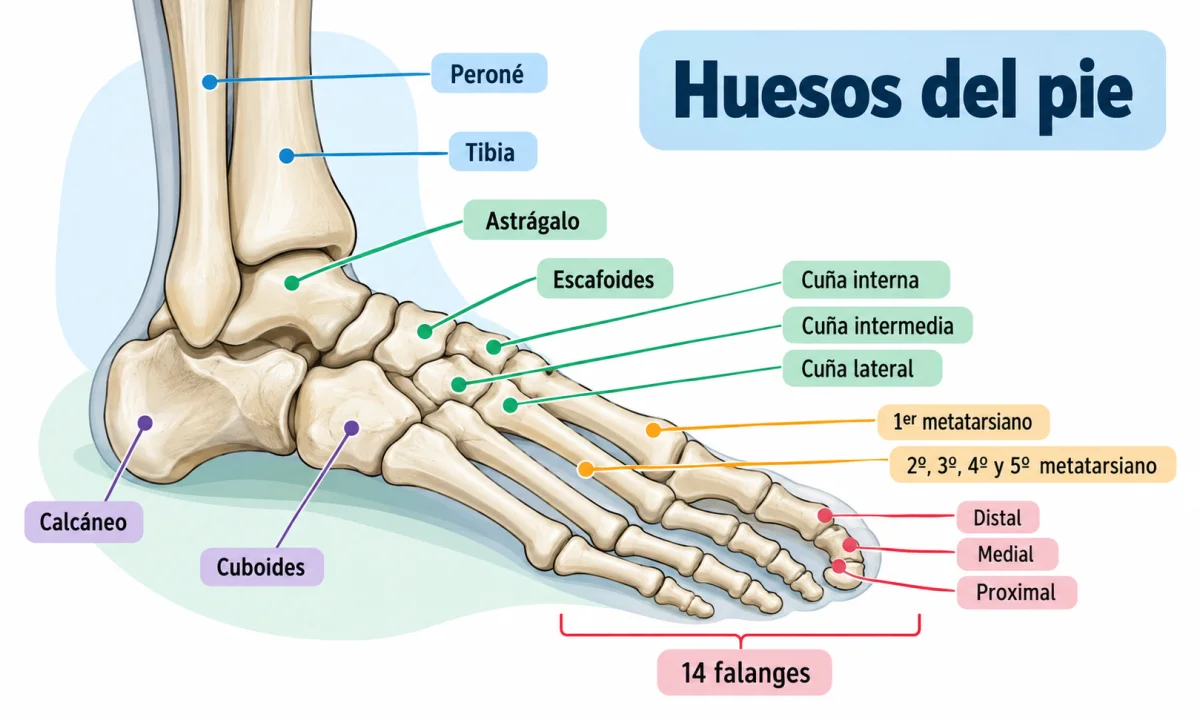Nombres de las partes del pie y de los huesos: guía sencilla de anatomía