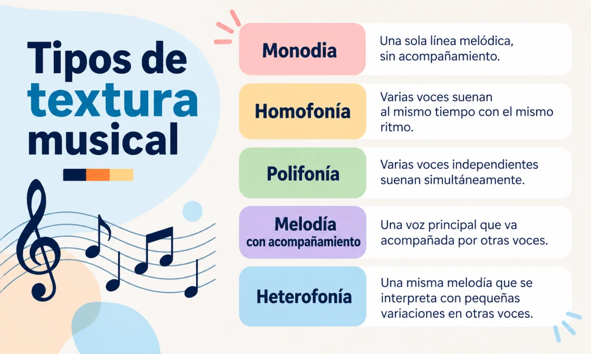Tipos de textura musical: características y diferencias