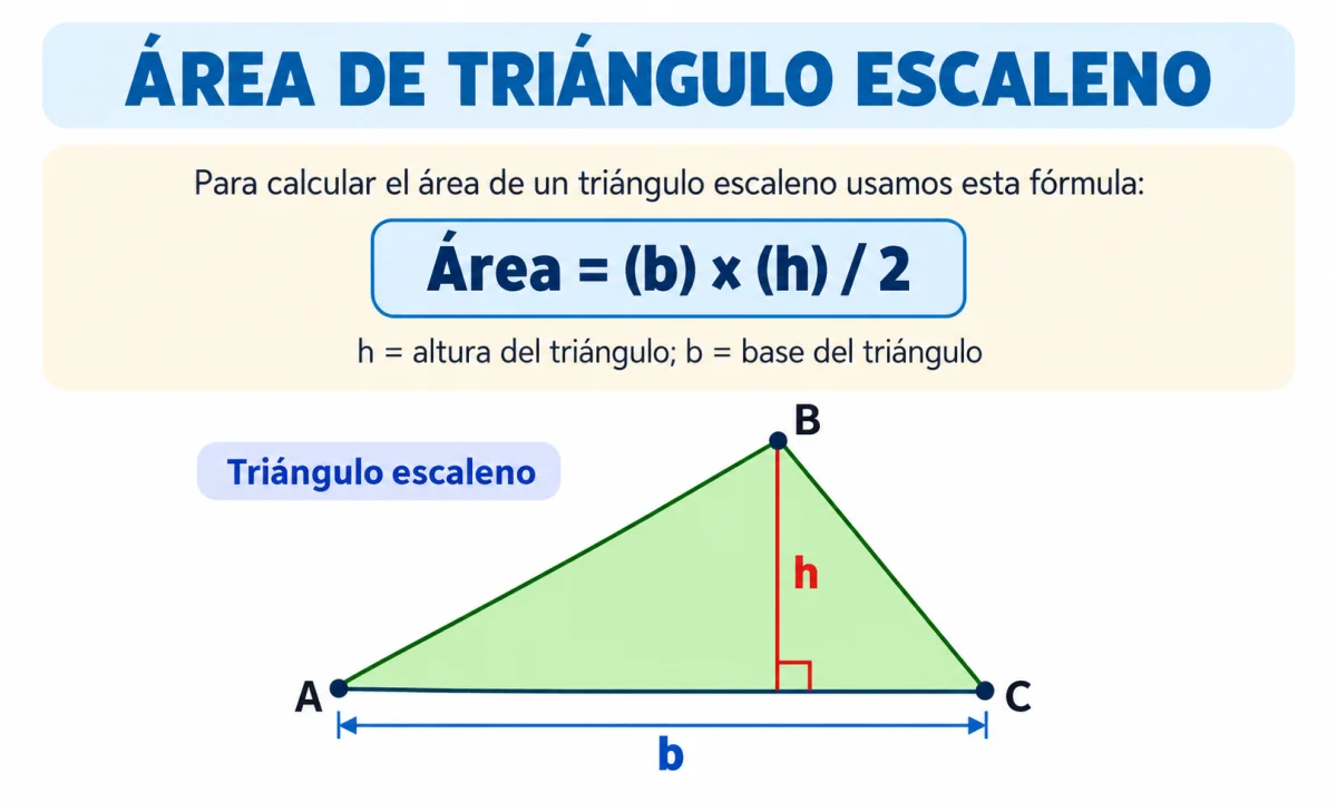 Cómo sacar el área de un triángulo escaleno paso a paso