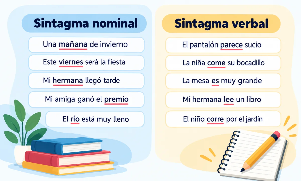 Sintagma nominal y verbal - Diferencias y ejemplos claros