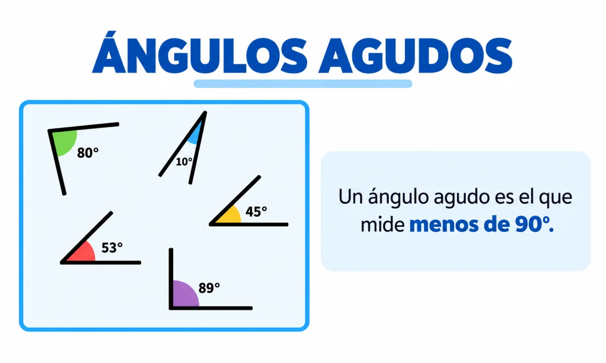 Qué son los ángulos agudos: definición y ejemplos