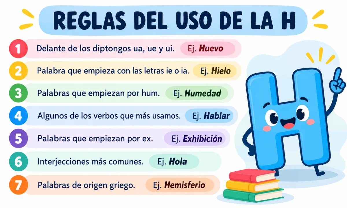 Uso de la H intermedia: reglas y ejemplos